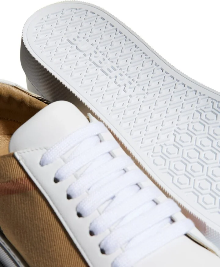 New Salmond Check Leather Sneakers - Image 5