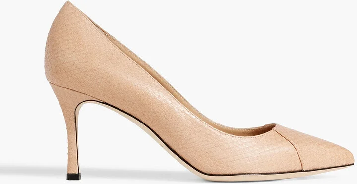 New Secret 75 snake-effect leather pumps
