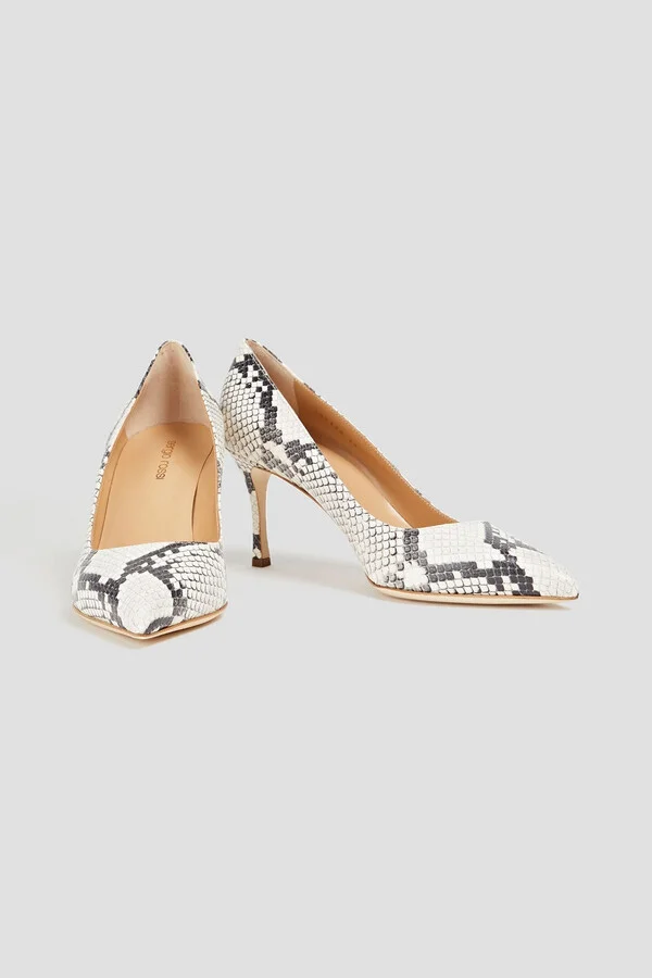 New Secret snake-effect leather pumps - Image 2