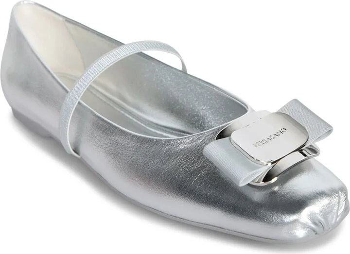 New Vara Silver Ballerina Shoes - Image 2