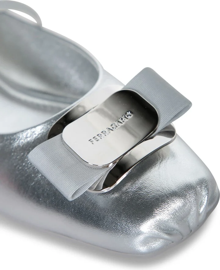 New Vara Silver Ballerina Shoes - Image 4