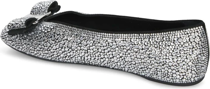 New Vara Suede Crystals Black Ballerina - Image 3