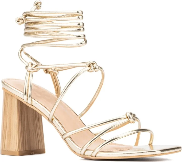New York & Company Bailey Women's Wooden Block Heel Sandals