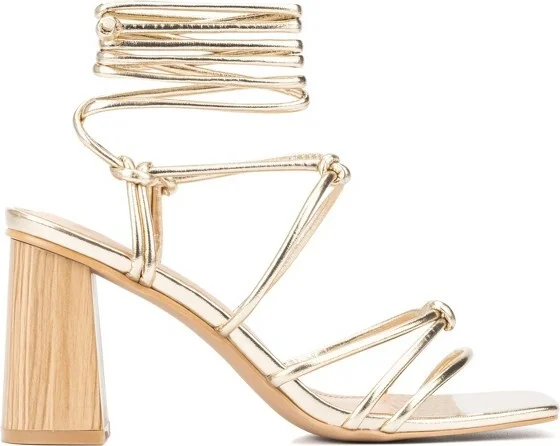 New York & Company Bailey Women's Wooden Block Heels - , GOLD - Image 2