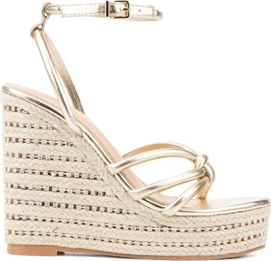 New York & Company Electra Women's Rhinestone Embedded Wedge - , GOLD - Image 2