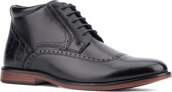 New York & Company Men's Lennon Ankle Boots - 10.5, BLACK