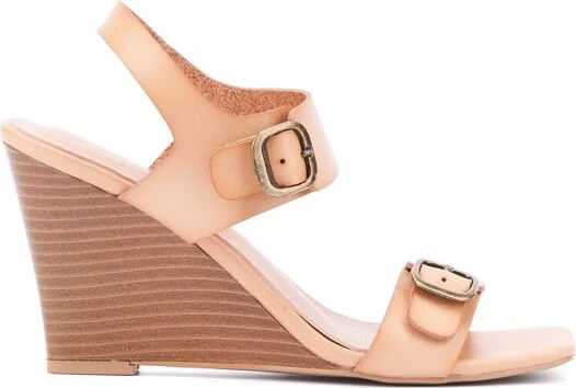New York & Company Velma Women's 2 Band Buckle Wedge - , NUDE - Image 2