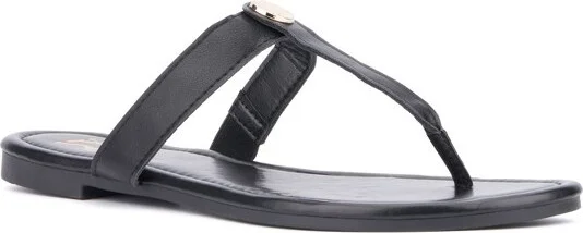 New York & Company Women's Adonia Flat Sandal - BLACK,