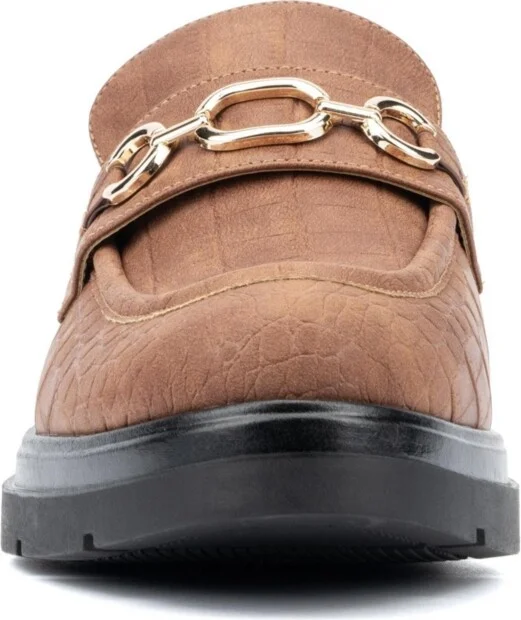 New York & Company Women's Alodie Chain Croc Embossed Loafers - Image 8