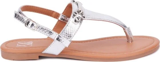 New York & Company Women's Angelica Flat Sandal - WHITE LIZARD, - Image 5