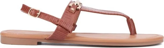 New York & Company Women's Angelica Flat Sandal - WHITE LIZARD, - Image 6