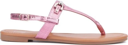 New York & Company Women's Angelica Flat Sandal - WHITE LIZARD, - Image 8