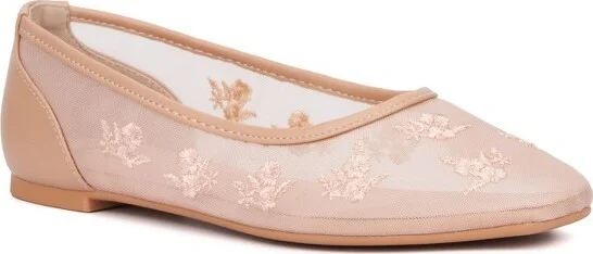 New York & Company Women's Bardot Ballet Flats - , NUDE