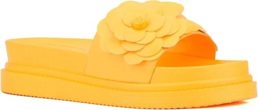 New York & Company Women's Camilia Flower Slide - , WHITE