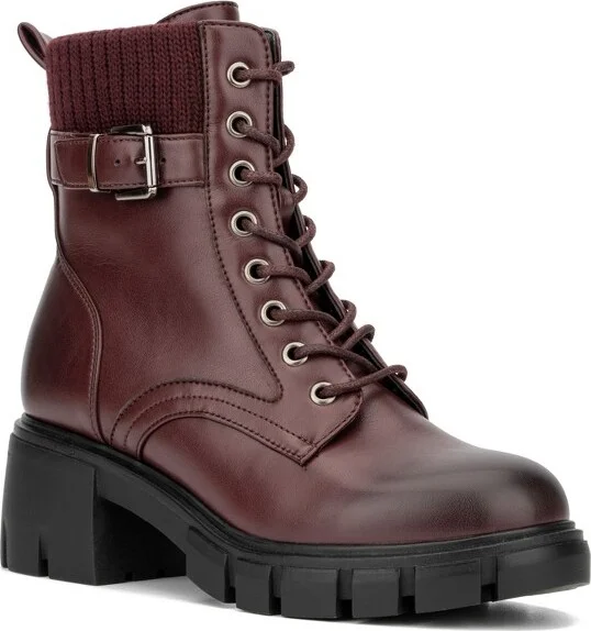 New York & Company Women's Christine Boot - 9, BURGUNDY/BURGUNDY