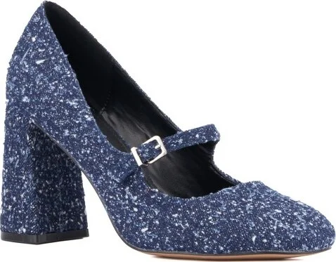 New York & Company Women's Eliane Heels - , NAVY BOUCLE