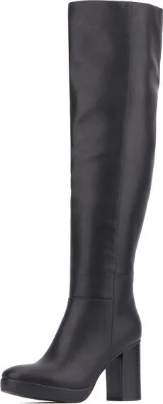 New York & Company Women's Faustine Thigh High Boots - , BLACK