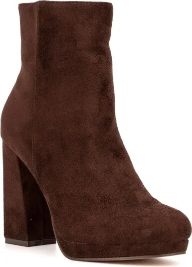 New York & Company Women's Fran Bootie - , CHOCOLATE
