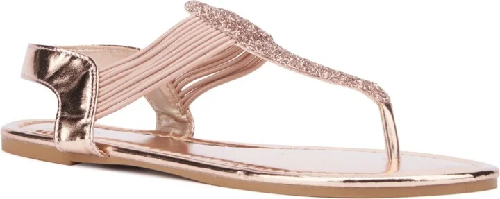 New York & Company Women's Freya T-Strap Gladiator Ankle Strap Sandals