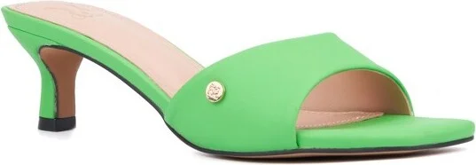 New York & Company Women's Gaia Kitten Heel Sandal - GREEN,