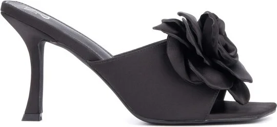 New York & Company Women's Gardenia Heel Slide - BLACK, - Image 3