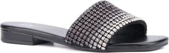 New York & Company Women's Gracie Flat Sandal - BLACK,