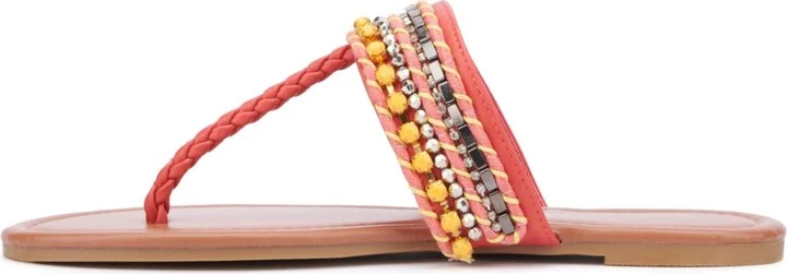 New York & Company Women's Joyce Thong Beaded Sandal - Image 8