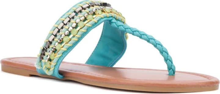 New York & Company Women's Joyce Thong Beaded Sandal