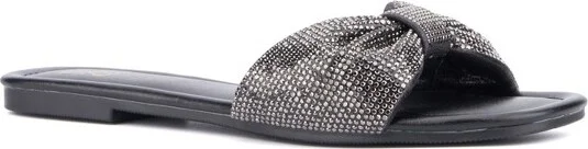 New York & Company Women's Karli Flat Sandal - BLACK,