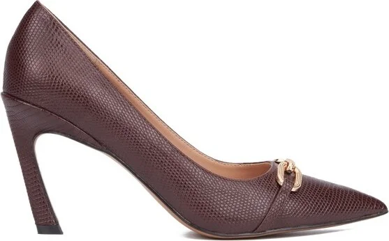 New York & Company Women's Katerina- Lizard Embossed Pump Heels - , BROWN LIZARD - Image 2