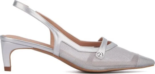 New York & Company Women's Kristie Slingback Heels - , SILVER - Image 2