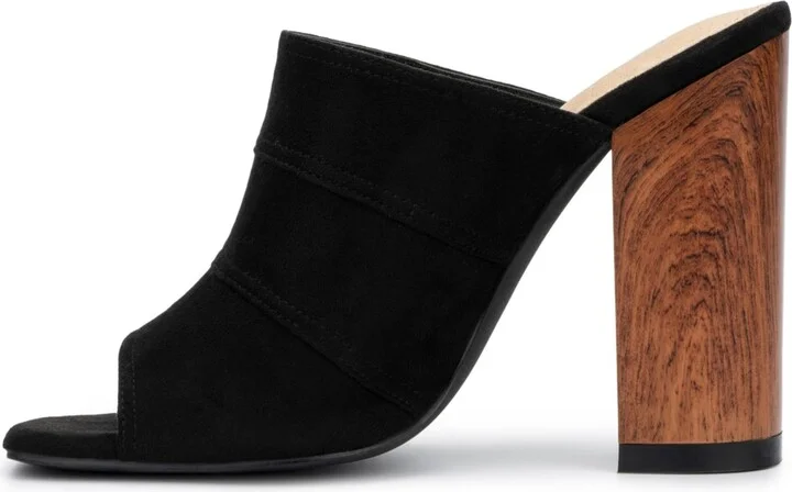 New York & Company Women's Lacinda Faux Suede Slide Heeled Sandal - Image 3