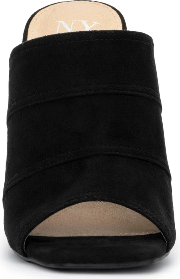 New York & Company Women's Lacinda Faux Suede Slide Heeled Sandal - Image 4