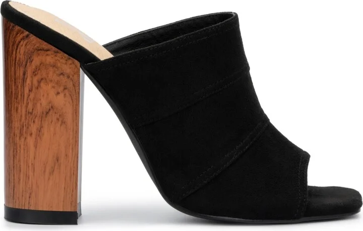New York & Company Women's Lacinda Faux Suede Slide Heeled Sandal - Image 5