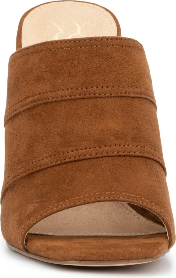 New York & Company Women's Lacinda Faux Suede Slide Heeled Sandal - Image 9