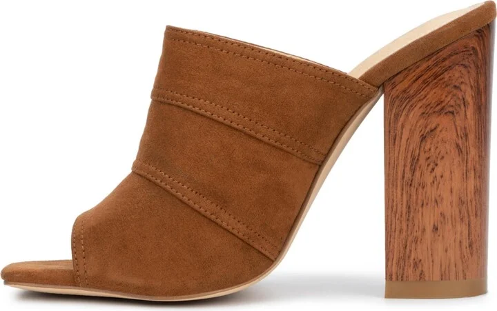 New York & Company Women's Lacinda Faux Suede Slide Heeled Sandal - Image 10