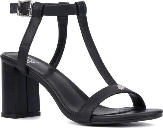 New York & Company Women's Livvy Block Heel Sandal - BLACK,