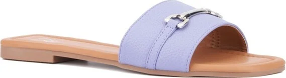 New York & Company Women's Naia Flat Sandal - , COPPER LINEN PU