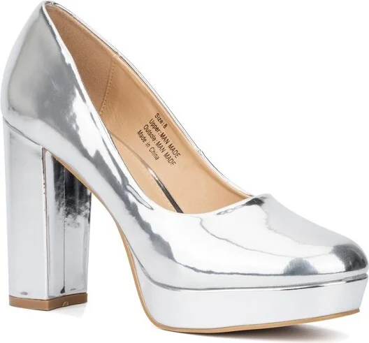New York & Company Women's Nancy Pumps - , SILVER