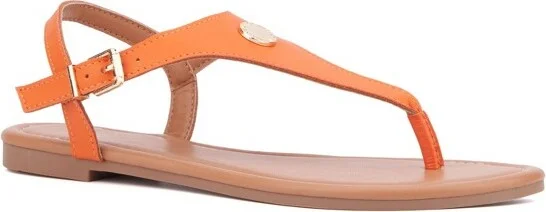 New York & Company Women's Nari Flat Sandal - ORANGE,