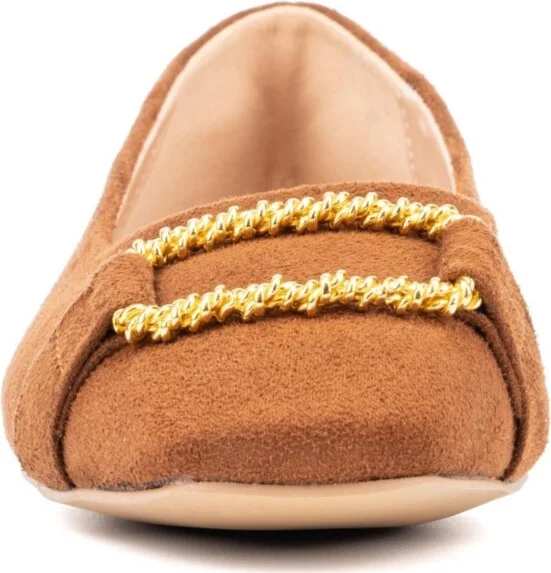 New York & Company Women's Niara- Flats With Gold Hardware Accent - Image 4