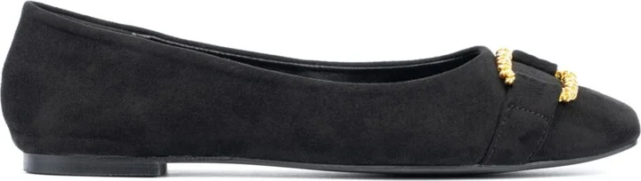 New York & Company Women's Niara- Flats With Gold Hardware Accent - Image 11