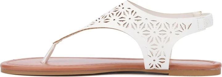 New York & Company Women's Nikki Hooded Perforated Thong Sandal - Image 4