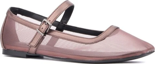 New York & Company Women's Page 2 Maryjane Flat - , GRAY