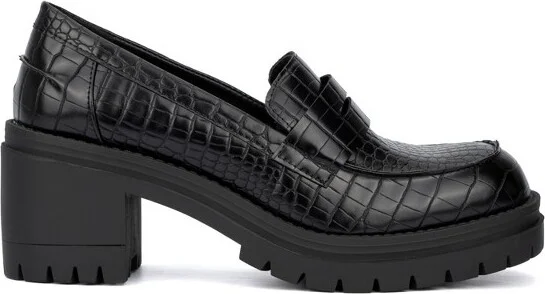 New York & Company Women's Penni- Women's Lug Sole Penny Loafer - , BONE CROC - Image 3