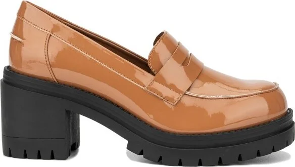 New York & Company Women's Penni- Women's Lug Sole Penny Loafer - , BONE CROC - Image 4