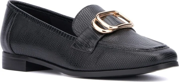 New York & Company Women's Ramira- Slip-On Metal Accent Loafers
