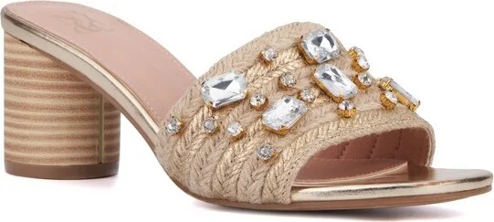 New York & Company Women's Raquelle Block Heel Sandal - NATURAL,