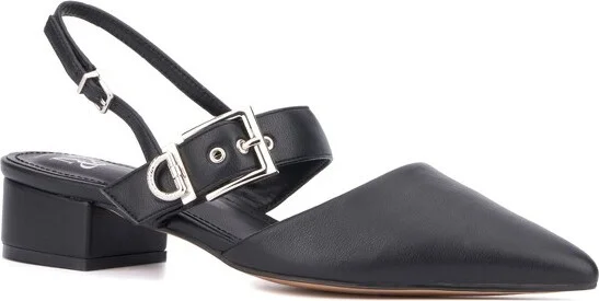 New York & Company Women's Rea Slingback Heels - , BLACK