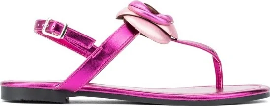 New York & Company Women's Rosette Flat Sandal - SILVER, - Image 3